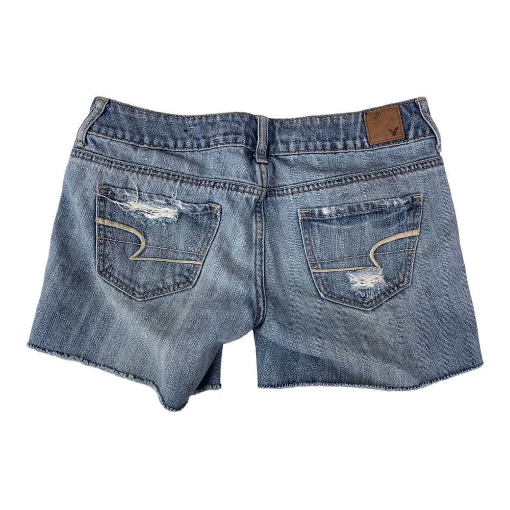 American Eagle Blue Jean Shorts Cutoffs Size 0 - Picture 3 of 6